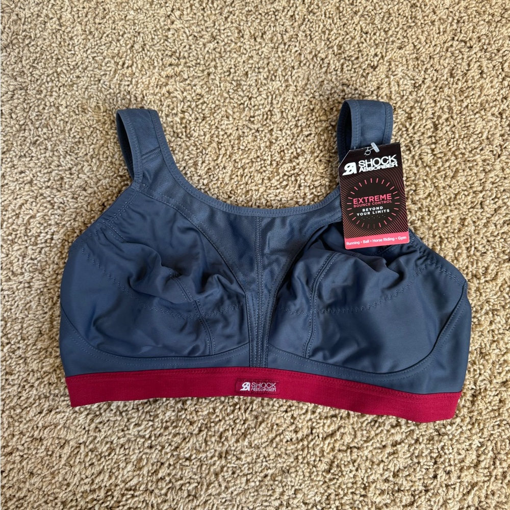 Shock Absorber Women's Navy and Burgundy Sports Bra